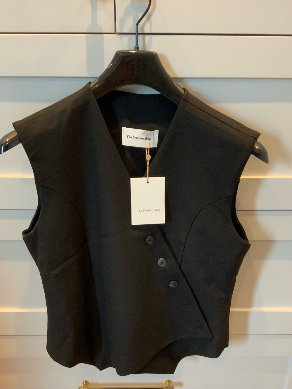 The Frankie Shop Black Buttoned Maesa Cross Vest- NWT